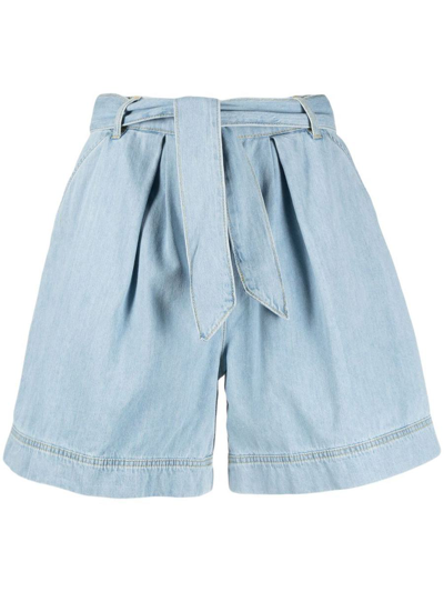 Pinko Circuito Denim Shorts In Blue