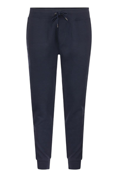 Polo Ralph Lauren Double-knit Jogging Trousers In Navy Blue
