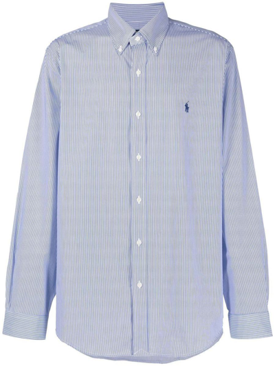 Polo Ralph Lauren Logo Embroidered Shirt In Light Blue