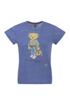Polo Ralph Lauren Polo Bear T-shirt In Linen Jersey In Light Blue
