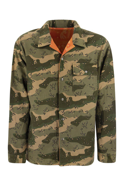 Polo Ralph Lauren Reversible Cotton Shirt In Military/orange