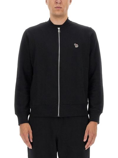 Ps By Paul Smith Bomber Jacket With Zebra Patch In Black