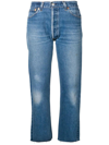 Re/done Stove Pipe Denim Cropped Jeans