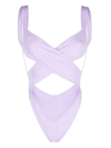 Reina Olga Light Purple Light Purple Exotica Wrap Bikini In Lilac