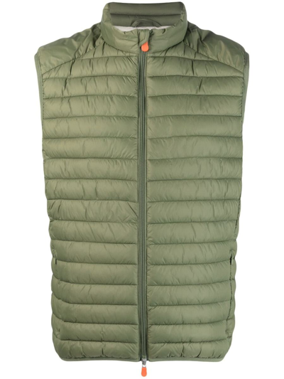 Save The Duck Adam Padded Vest Gilet In Green