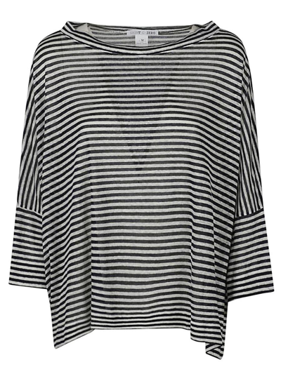 Shirt C-zero Linen Striped Sweater In Blue