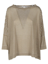 Shirt C-zero Linen Striped Sweater In Brown