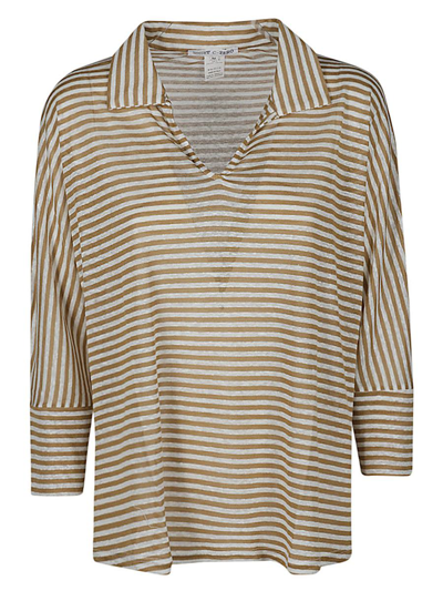 Shirt C-zero Linen Striped Jumper In Beige