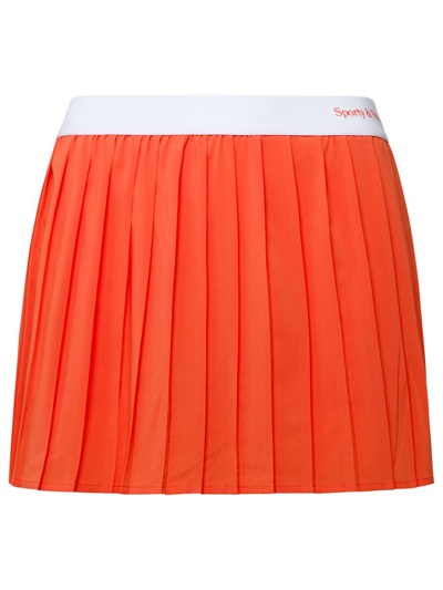 Sporty And Rich Orange New Serif Miniskirt In Pomodoro/white