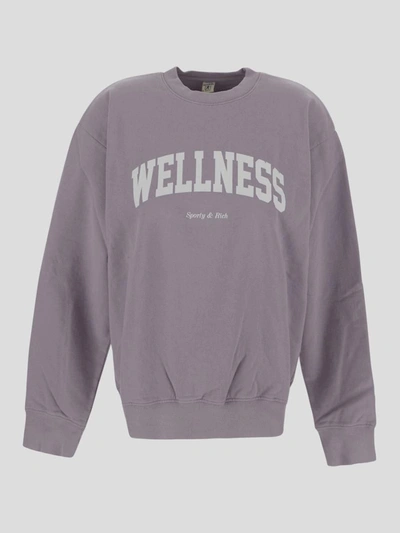 Sporty And Rich Wellness Ivy Printed Cotton-jersey Sweatshirt In Lilac