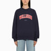Sporty And Rich Wellness Printed Cotton-jersey Sweatshirt In Blue