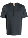 Ten C Cotton Henley T-shirt In Grey