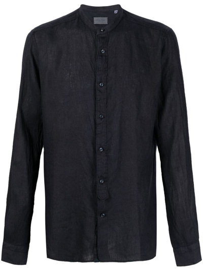 Tintoria Mattei Corean Collar Shirt In Black