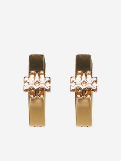 Tory Burch Kira Logo Hoop Earrings In 720