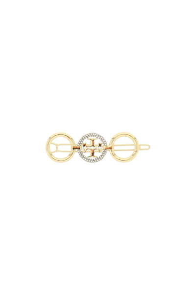 Tory Burch Miller Pave Hair Clip In Tory Gold Crystal (gold)