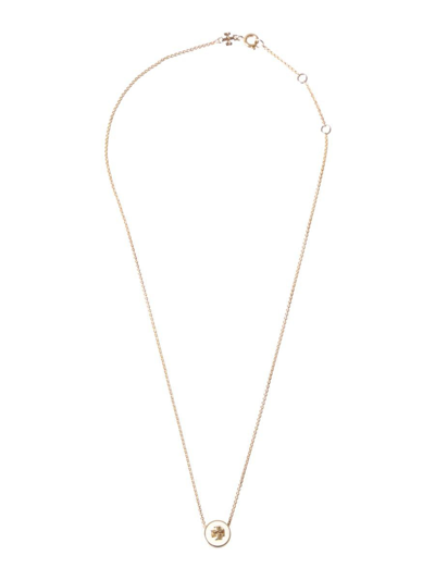 Tory Burch Logo Pendant Necklace In Gold