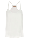 Twinset Satin Tank Top In White