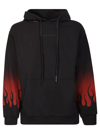 Vision Of Super Black Negative Red Flames Hoodie In Black