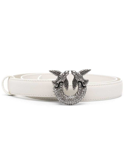 Pinko Love Birds Buckle Belt In White