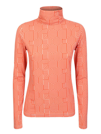 Xacus Selene Stripe-print Top In Orange