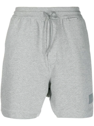 Y-3 Logo Cotton Sweat-shorts In Grey