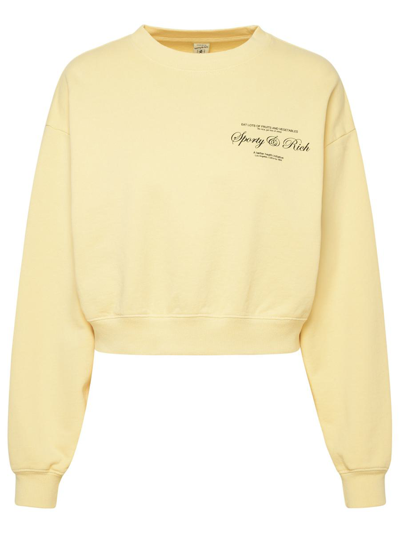 Sporty And Rich Yellow Script Sweatshirt