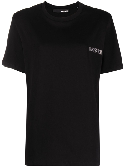 Rotate Birger Christensen Logo-print Organic Cotton T-shirt In Black