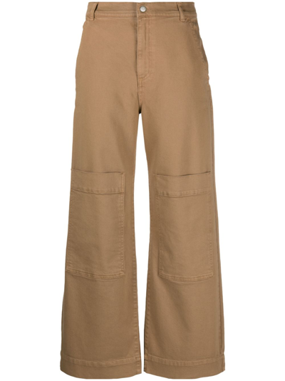 P.a.r.o.s.h Mid-waist Straight-leg Trousers In Brown