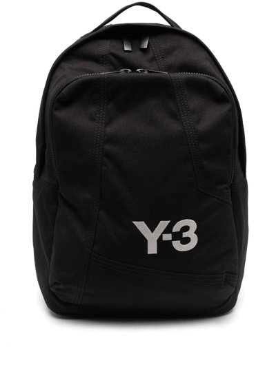 Y-3 Logo刺绣双肩包 In Black