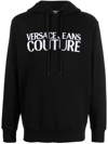 Versace Jeans Couture Black Regular Fit Sweatshirt With Bold Logo Print In Black
