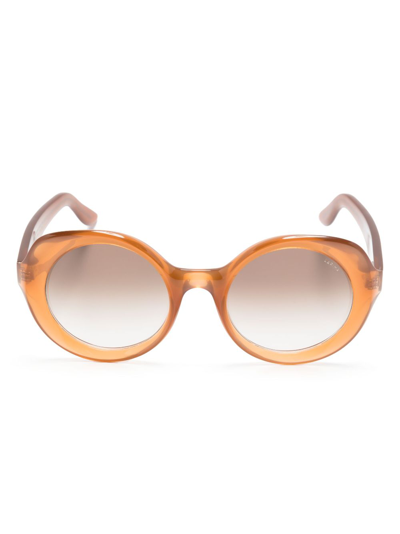 Lapima Carlota Oval-frame Sunglasses In Brown