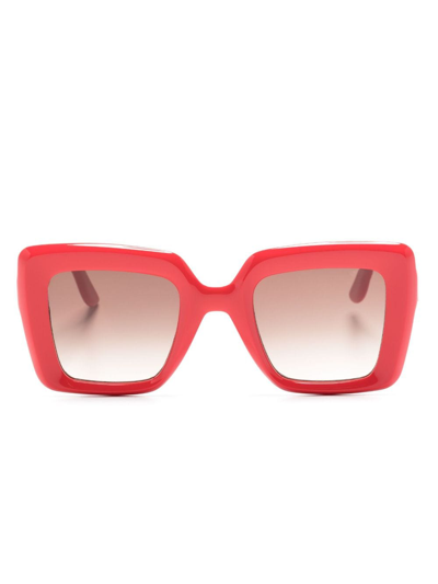 Lapima Teresa Calor Oversize Sunglasses In Red