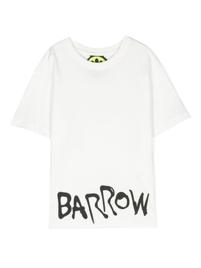 Barrow Kids' Logo-print Cotton T-shirt In White