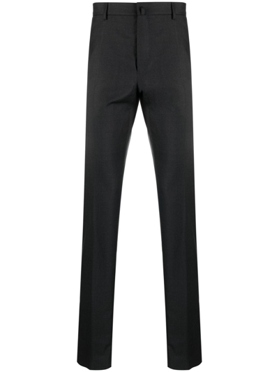 Lanvin Virgin Wool Slim-cut Trousers In Black