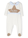 La Stupenderia Embroidered-design Long-sleeve Bodysuit In White