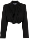 Jacquemus Black Le Chouchou 'la Veste Bahia Courte' Blazer In Black