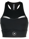 Adidas By Stella Mccartney Training Logo-print Cropped Top In Black