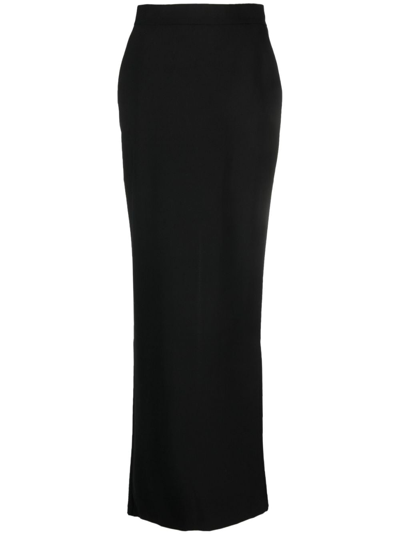 The Andamane High-waist Long Dress In Schwarz