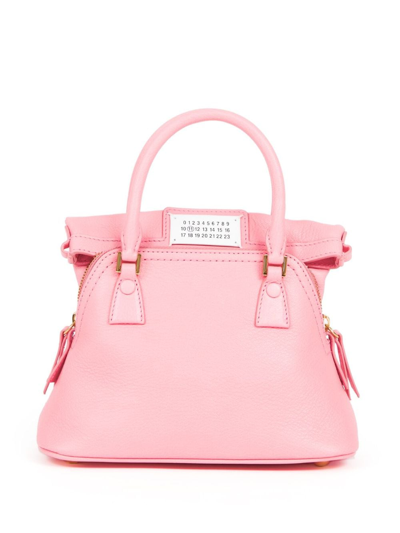 Maison Margiela Mini 5ac Leather Tote Bag In Pink