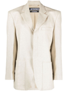 Jacquemus La Veste Tibau Linen-blend Blazer In Neutrals