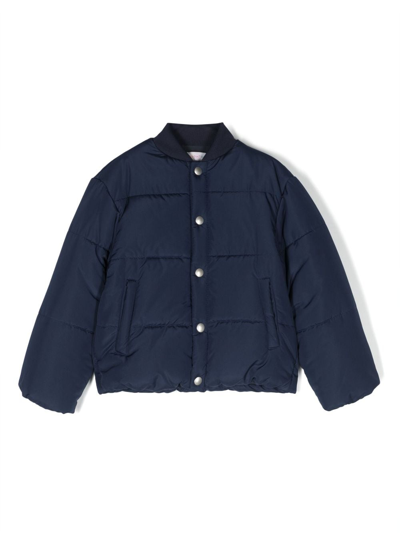 There Was One Kids' Logo-print Padded Jacket In Black