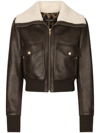 Dolce & Gabbana Brown Faded Faux-leather Jacket In Brown