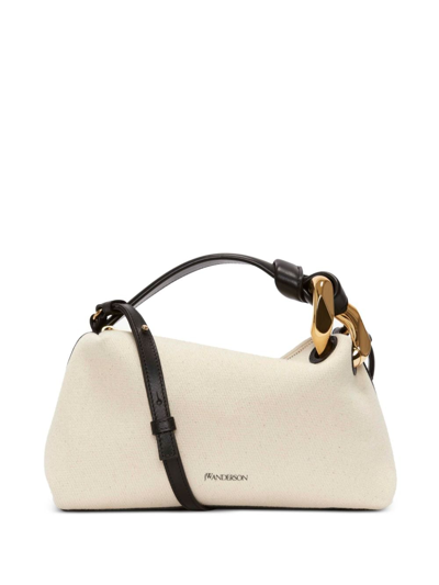Jw Anderson Corner Leather Bag In Neutral