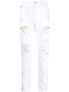 DOLCE & GABBANA RIPPED-DETAIL TAPERED-LEG JEANS