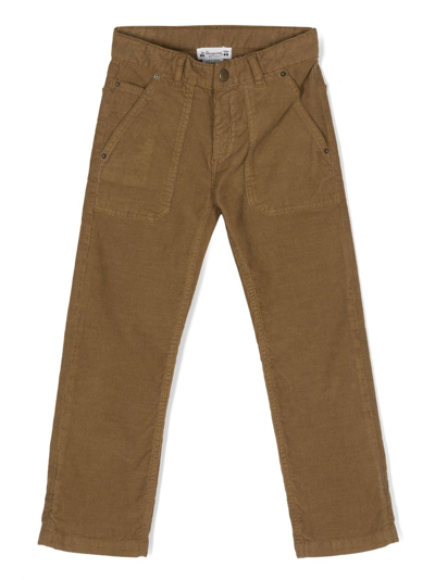 Bonpoint Kids' Mid-rise Corduroy Trousers In Brown