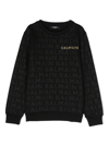 Balmain Logo-print Cotton Sweatshirt In Black
