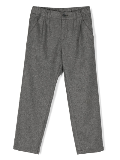 Bonpoint Kids' Mélange Tailored Trousers In Charcoal