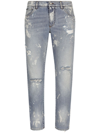 DOLCE & GABBANA DISTRESSED SLIM-FIT JEANS