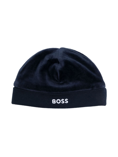 Bosswear Babies' Logo-embroidered Beanie In Blue