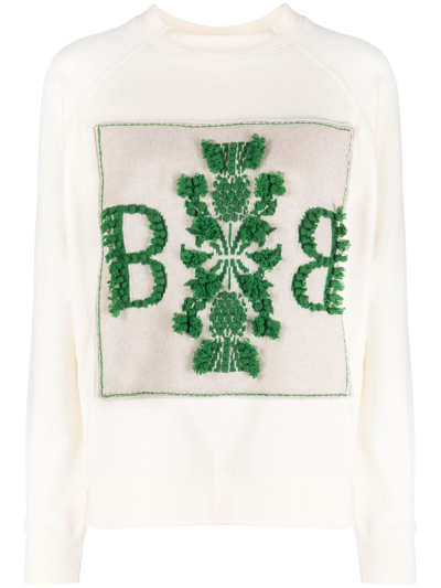 Barrie Logo-patch Cashmere Sweatshirt In Neutrals